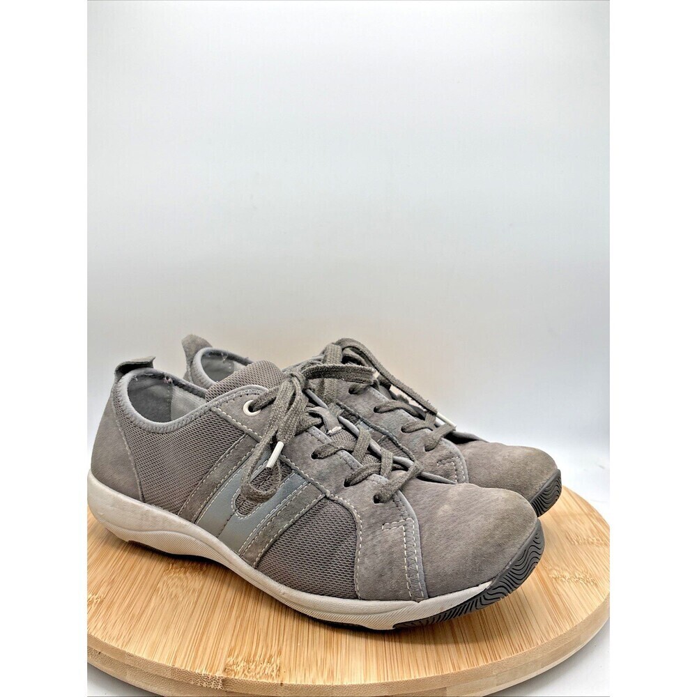 Dansko Heidi Womens Pewter Suede Leather Lace Up Sneakers 39 8.5-9 comfort